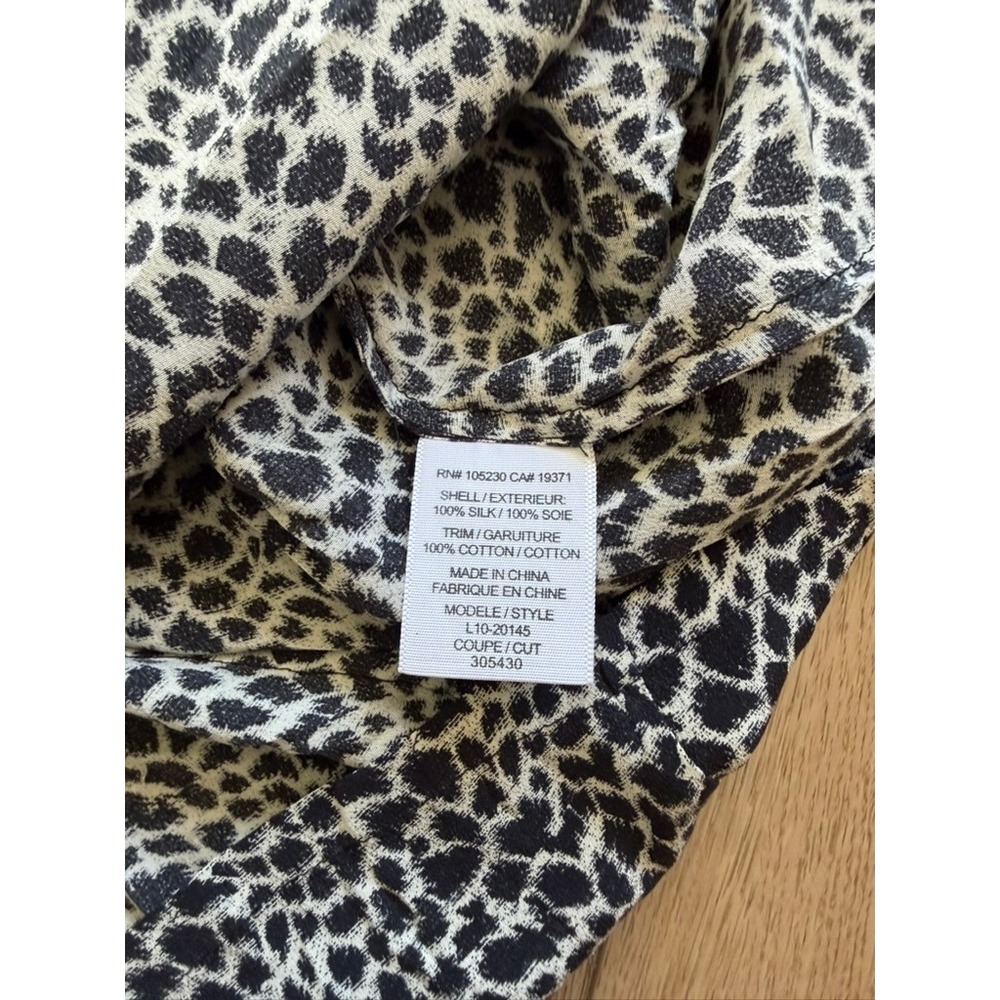 Joie Womens Silk Animal Print Racerback Tank Top Black White Small L10-20145 - Picture 5 of 6